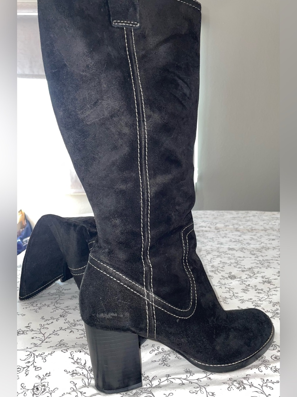 Black Suede knee-high boot | 9.5 M